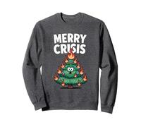 Merry Crisis Arbre de feu de Noël Amusant Anti Noël Sweatshirt
