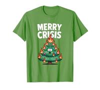 Merry Crisis Arbre de feu de Noël Amusant Anti Noël T-Shirt