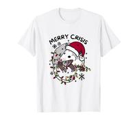 Merry Crisis Christmas Opossum Everything's Fine Possum Meme T-Shirt