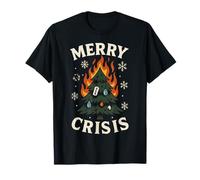 Merry Crisis Emo Sapin de Noël Gothique Triste T-Shirt