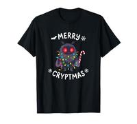 Merry Cryptmas Cute Mothman Tangled Lights Cryptid T-Shirt