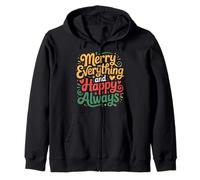 Merry Everything and Happy Always Joyeux Positif - Sweat à Capuche