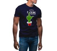 Merry f*cking Christmas Grinchmas Hate T-Shirt Bleu Marine pour Homme Size L