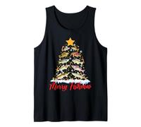 Merry Fishmas Funny Christmas Tree Lights Fish Fishing Rod Débardeur