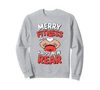 Merry Fitness and Happy New Back Gym Workout Christmas Santa Sweatshirt