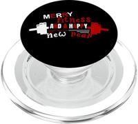 Merry Fitness Happy New Back Funny Gym Workout Christmas PopSockets PopGrip pour MagSafe