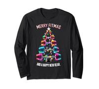 Merry Fitness Happy New Rear Workout Christmas Fitness Gym Manche Longue