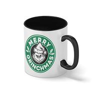 Merry Grinchmas Grinch inspired horror christmas coffee Blanc tasse de café avec jante noire et poignée Mug