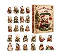 Merry Household Countdown| 2026 Calendar 2D Acrylic Animal Ornament Decor | Sloth Lovers' Festive Keepsake Merry 24 Days Christmas Countdown Calendar For Men Women Adults Kids Office Indoor Outdoor