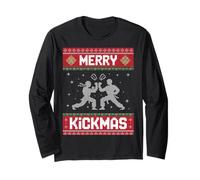 Merry Kickmas Funny Christmas Karaté Jiu Jitsu Martial Manche Longue