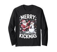 Merry Kickmas Funny Christmas Karaté Jiu Jitsu Martial Manche Longue