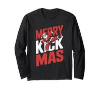 Merry Kickmas Funny Christmas Karaté Jiu Jitsu Martial Manche Longue