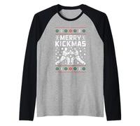 Merry Kickmas Funny Christmas Karaté Jiu Jitsu Martial Manche Raglan