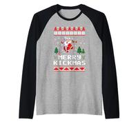 Merry Kickmas Ugly Christmas Karaté Arts Martiaux Entraînement Manche Raglan