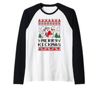 Merry Kickmas Ugly Christmas Karaté Arts Martiaux Entraînement Manche Raglan
