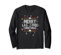 Merry Lag Free Christmas Funny Gamers Problèmes Manche Longue
