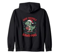 Merry Little Rawr-Mas Adorable Dinosaure de Noël Sweat à Capuche