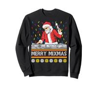 Merry Mixmas Funny Christmas DJ Santa Music Party Ugly Sweatshirt