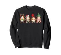 Merry Pigmas Mignon Père Noël Cochon d'Inde Squad Lumières de Noël Sweatshirt