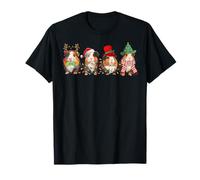Merry Pigmas Mignon Père Noël Cochon d'Inde Squad Lumières de Noël T-Shirt