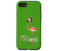 Merry Pinkmas Flamingo en Tenue de Noël avec Le Chapeau Coque pour iPhone SE (2020) / 7/8