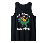 Merry Quackmas Everyone, Christmas Duck Riding Dinosaure Débardeur