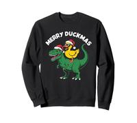Merry Quackmas Everyone, Christmas Duck Riding Dinosaure Sweatshirt