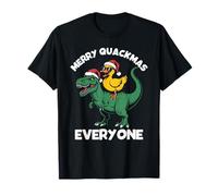 Merry Quackmas Everyone, Christmas Duck Riding Dinosaure T-Shirt