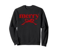 Merry Red Bow Minimalist Christmas Sweatshirt