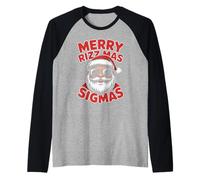 Merry Rizz Mas Sigmas Père Noël Lunettes Génération Z Noël Manche Raglan