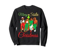 Merry Sista Pull de Noël Moche en mélanine Inscription Best Friends Sweatshirt