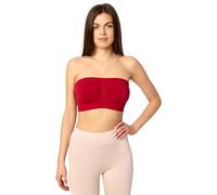 Merry Style Bandeau Soutien-Gorge sans Bretelles Dos Nu Top Femme 06 161 (Rouge, S-M)