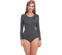 Merry Style Body Sexy Manches Longues sous-vêtements Lingerie Femme BD109 (Graphite, L)