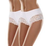 Merry Style Boxer Culotte Slip Short Shorty sous-vêtement Femme MSGAB107 (Blanc (2Pack), 38 (Taille du producteur: S))