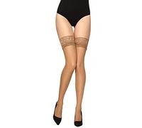 Merry Style Collant Bas Fin Transparent Autofixant pour Porte-jarretelles Lingerie Sexy Sous-vêtements Femme MS 200 15 DEN (Gazelle, XS-S)