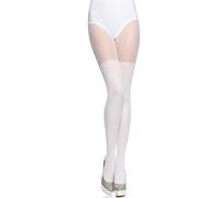 Merry Style Collant fantaisie femme 40 deniers Lycra à rayures illusion cuissardes Collant à Motif Lingerie Sexy Sous-vêtements Femme MS 387 (Blanc, M)