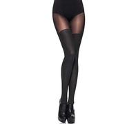 Merry Style Collant fantaisie femme 40 deniers Lycra à rayures illusion cuissardes Collant à Motif Lingerie Sexy Sous-vêtements Femme MS 387 (Noir, M)