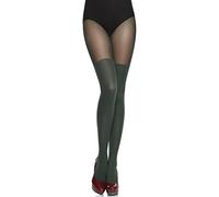 Merry Style Collant fantaisie femme 40 deniers Lycra à rayures illusion cuissardes Collant à Motif Lingerie Sexy Sous-vêtements Femme MS 387 (Vert Bouteille, S)