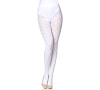 Merry Style Collant Fantaisie Opaque à Motif Lingerie Sexy Sous-vêtements Femme MS 328 60 DEN (Blanc, L)