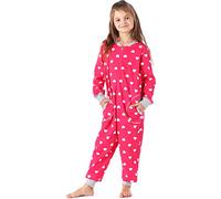 Merry Style Combinaison Pyjama Grenouillère Manche Longue Pantalon Vêtement d'Intérieur Fille MS10-186 (Rose Cœurs Mélange , 158-164)
