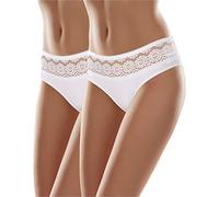 Merry Style Culotte Slip sous-vêtement Femme MSGAB21 (Blanc (2Pack), 38 (Taille du producteur: S))