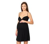 Merry Style Fond de Robe de Grossesse en Viscose élastique Respirant Doux pour la Peau Robe Grossesse Vêtements de Tous Les Jours MS10-466 (Noir, S)