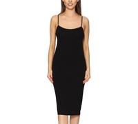 Merry Style Fond de Robe Longue avec Bretelles Femme Lingerie sous-vêtement sans Manches Sexy Elégant MS-402 (Noir, XL)