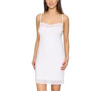 Merry Style Fond de Robe Mi-Long avec Bretelles Dentelle Lingerie sous-vêtement sans Manches Sexy Elégant MS-400 (Blanc, M)