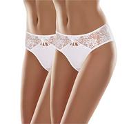 Merry Style Hipster Culotte Slip sous-vêtement Femme MSGAB17 (Blanc (2Pack), 38 (Taille du producteur: S))