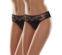 Merry Style Hipster Culotte Slip sous-vêtement Femme MSGAB17 (Noir (2Pack), 38 (Taille du producteur: S))