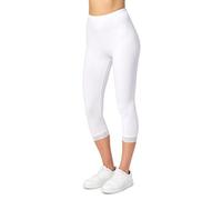 Merry Style Legging 3/4 avec Dentelle Femme MS10-224 (Blanc, 3XL)