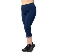 Merry Style Legging 3/4 Capri Femme Grande Taille en Coton avec Dentelle MS10-458 (Bleu Foncé, 3XL)