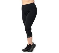 Merry Style Legging 3/4 Capri Femme Grande Taille en Coton avec Dentelle MS10-458 (Noir, 3XL)