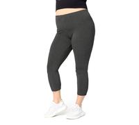 Merry Style Legging 3/4 Capri Femme Grande Taille en Coton Leggings de Sport MS10-455 (Mélangé Foncé, 3XL)